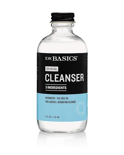 Natural Rosewater and Tea Tree Face Cleanser by S.W. Basics - Non-toxic Facial Care product rated SLOW by Million Marker, free from BPA, phthalates, and parabens