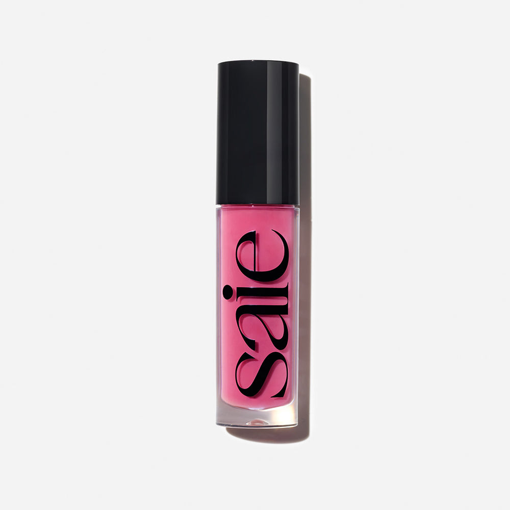 Glossybounce High-Shine Hydrating Lip Gloss Oil - Bright Pink by saie - Non-toxic, STOP rated product free from harmful chemicals