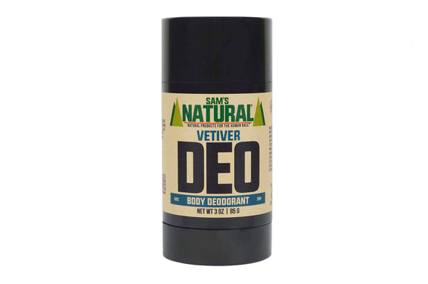 Deo Body Deodorant - Vetiver by SAM'S NATURAL NATURAL PRODUCTS FOR THE HUMAN RACE - Non-toxic Deodorants product rated SLOW by Million Marker, free from BPA, phthalates, and parabens