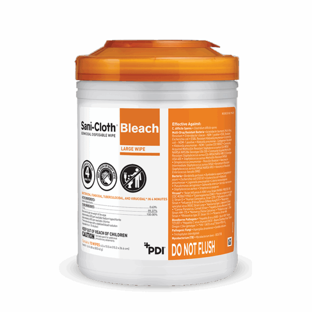 Bleach Germicidal Disposable Wipes by Sani-Cloth - Non-toxic, STOP rated product free from harmful chemicals