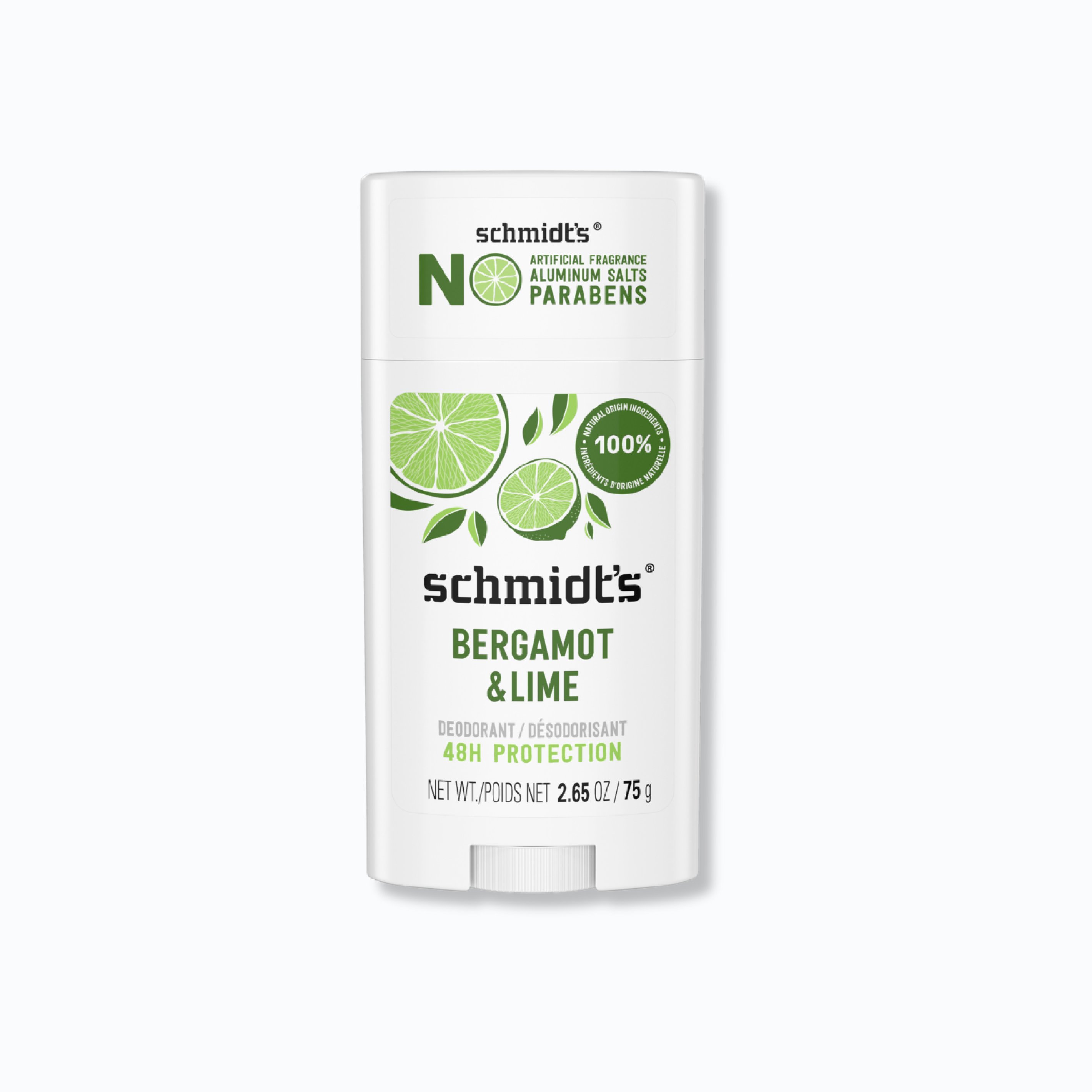 Bergamot + Lime Natural Deodorant by schmidt's - Non-toxic, SLOW rated product free from harmful chemicals