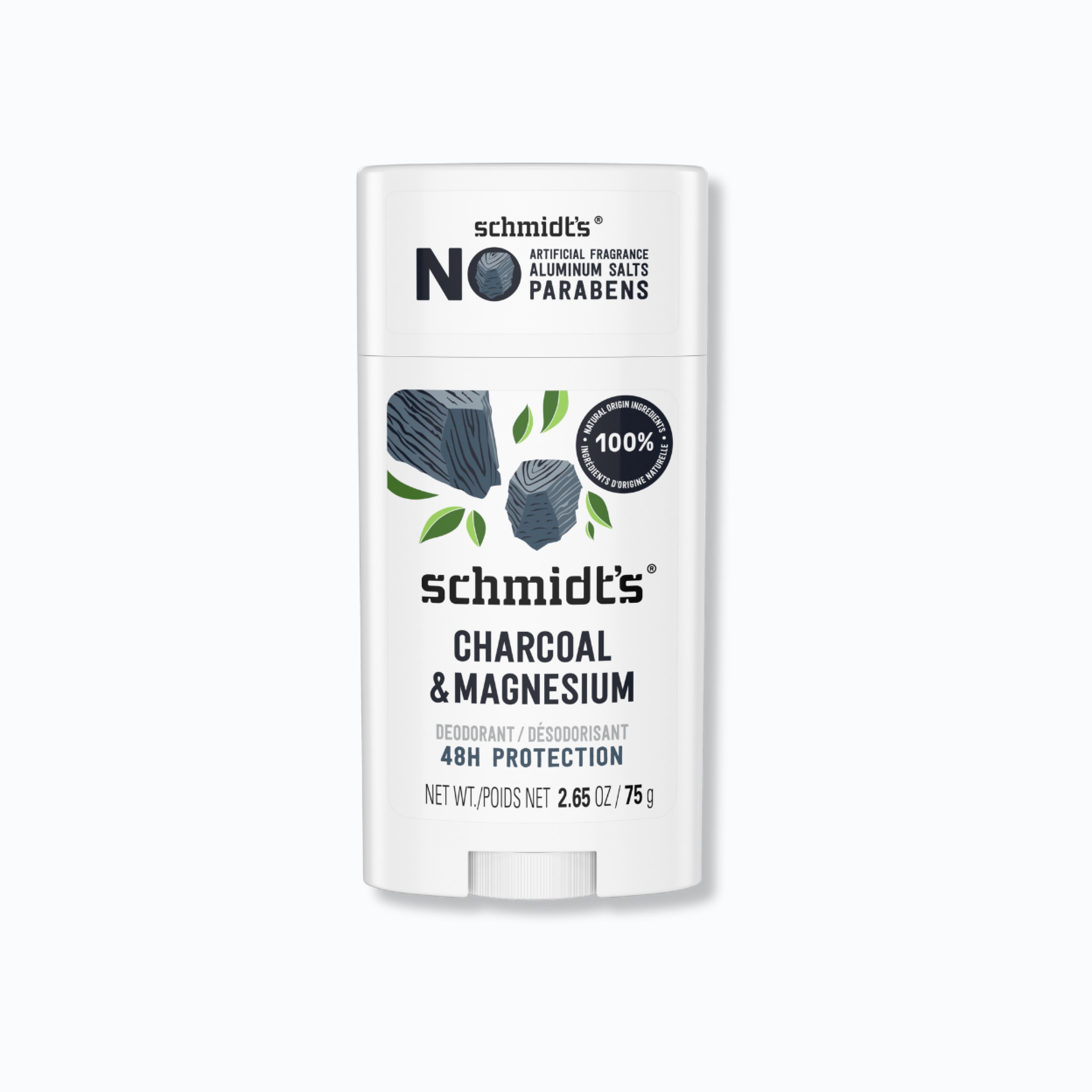 Charcoal + Magnesium Natural Deodorant by schmidt's - Non-toxic, SLOW rated product free from harmful chemicals