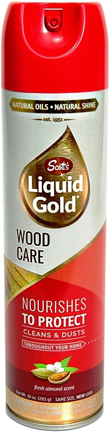 Wood Care Spray – Fresh Almond Scent by Scott's Liquid Gold - Non-toxic, STOP rated product free from harmful chemicals