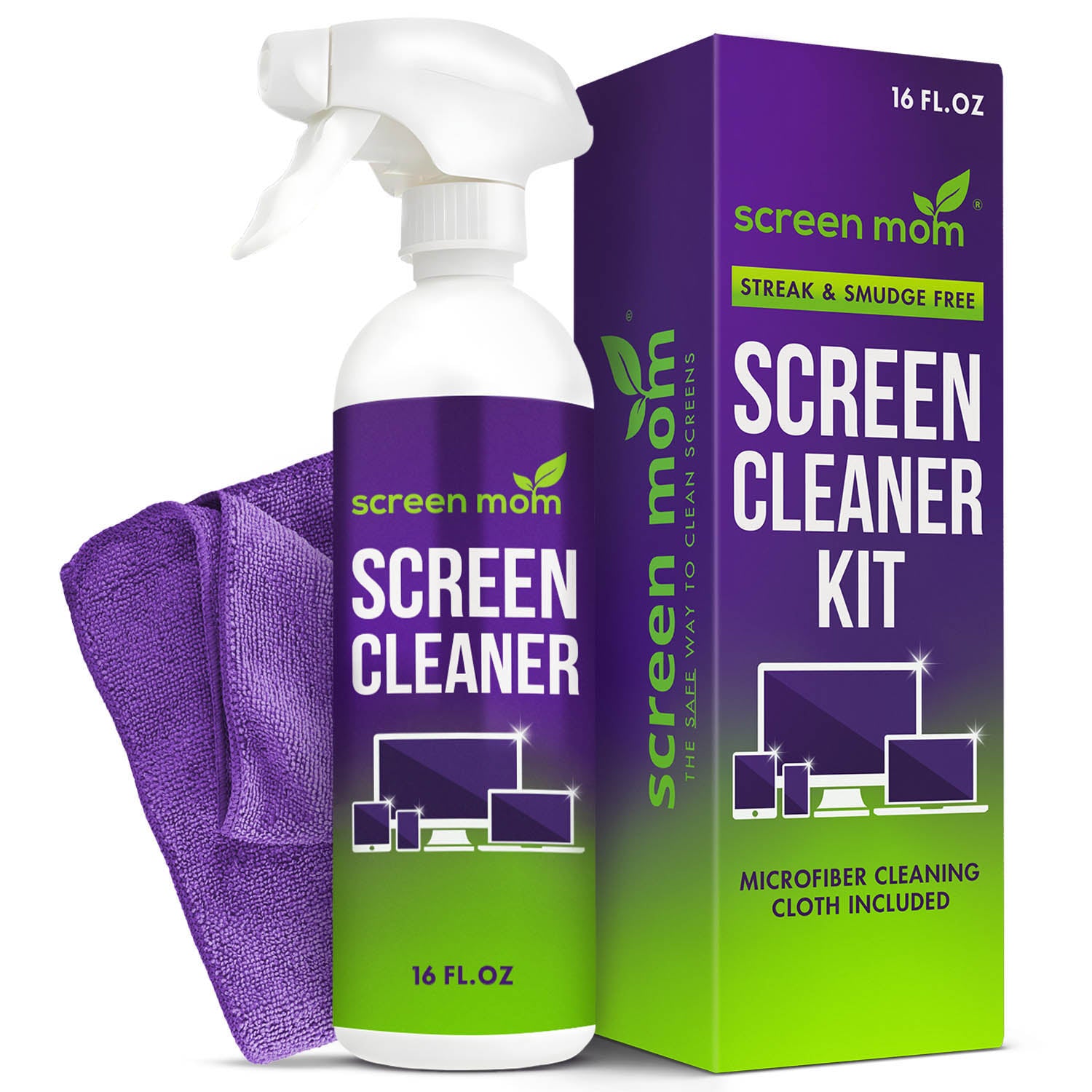 Screen Cleaner by screen mom - Non-toxic Household Cleaning Products product rated STOP by Million Marker, free from BPA, phthalates, and parabens