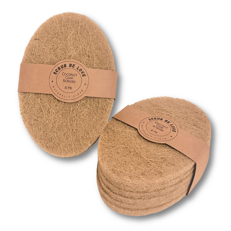 Coconut Coir Dish Scrub by SCRUB BE LOVE - Non-toxic, GO rated product free from harmful chemicals