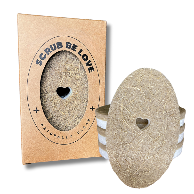 Oval Heart Dish Sponge Pack by SCRUB BE LOVE - Non-toxic, GO rated product free from harmful chemicals