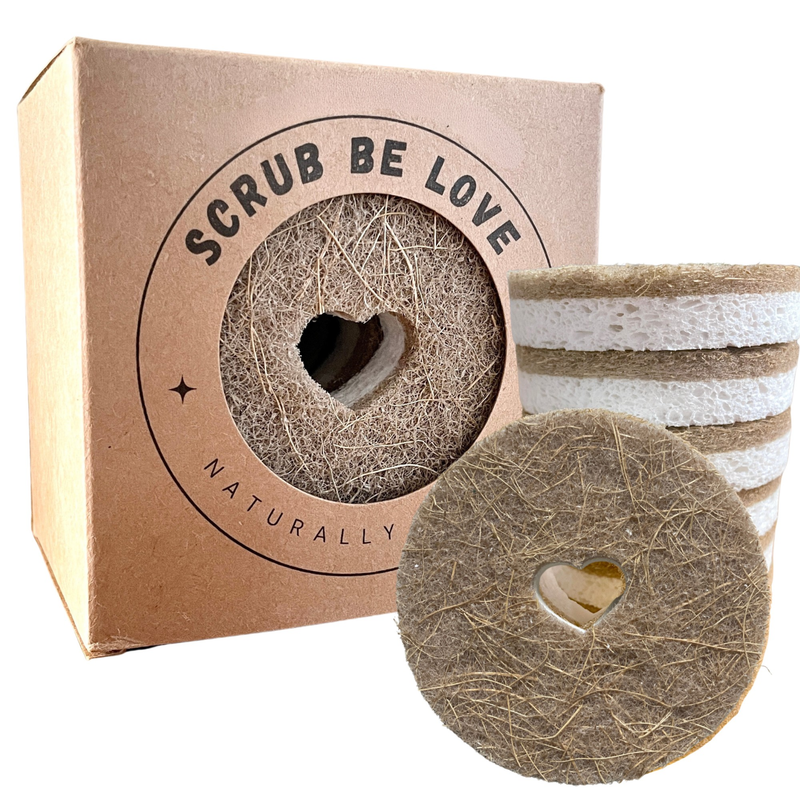 Round Heart Dish Sponge Pack by SCRUB BE LOVE - Non-toxic Dish Soap + Detergent product rated GO by Million Marker, free from BPA, phthalates, and parabens