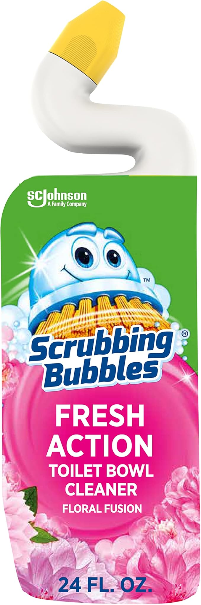 Fresh Action Toilet Bowl Cleaner - Floral Fusion by Scrubbing Bubbles - Non-toxic, STOP rated product free from harmful chemicals
