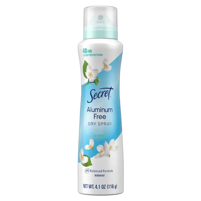 Aluminum-Free Deodorant Dry Spray - Jasmine by Secret - Non-toxic, STOP rated product free from harmful chemicals
