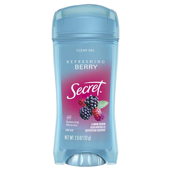 Clear Gel Antiperspirant Deodorant - Refreshing Berry by Secret - Non-toxic, STOP rated product free from harmful chemicals