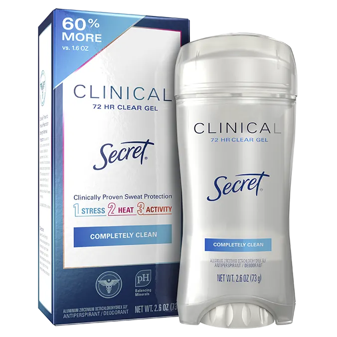 Clinical Strength Clear Gel - Completely Clean by Secret - Non-toxic, STOP rated product free from harmful chemicals