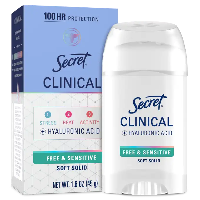 Clinical Strength Soft Solid - Free & Sensitive by Secret - Non-toxic Deodorants product rated STOP by Million Marker, free from BPA, phthalates, and parabens