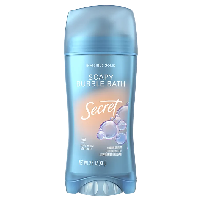 Invisible Solid Antiperspirant Deodorant - Soapy Bubble Bath by Secret - Non-toxic Deodorants product rated STOP by Million Marker, free from BPA, phthalates, and parabens