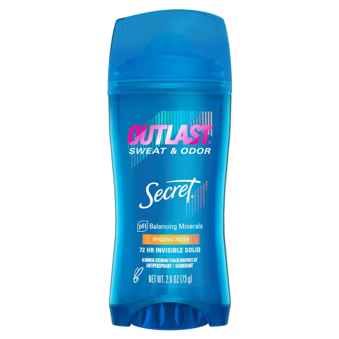 Outlast Invisible Solid Deodorant - Hygienic Fresh by Secret - Non-toxic Deodorants product rated STOP by Million Marker, free from BPA, phthalates, and parabens
