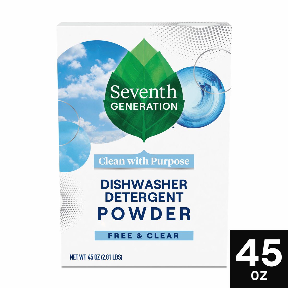 Dishwasher Detergent Powder - Free & Clear by Seventh GENERATION - Non-toxic Dish Soap + Detergent product rated SLOW by Million Marker, free from BPA, phthalates, and parabens