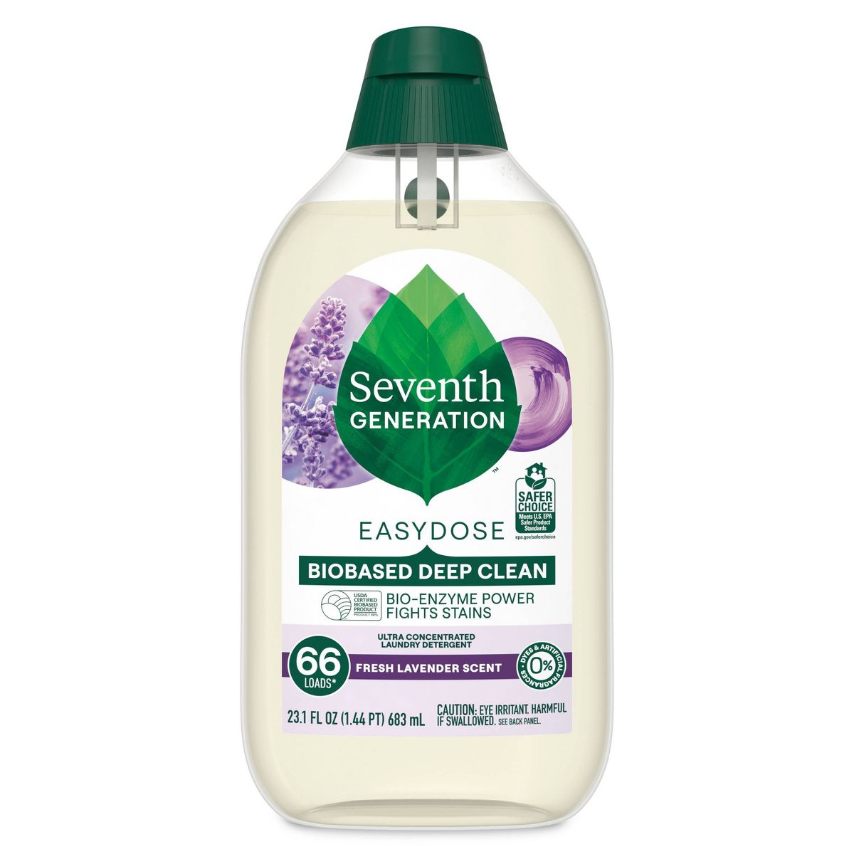 EasyDose Ultra Concentrated Laundry Detergent - Fresh Lavender by Seventh GENERATION - Non-toxic Laundry product rated SLOW by Million Marker, free from BPA, phthalates, and parabens