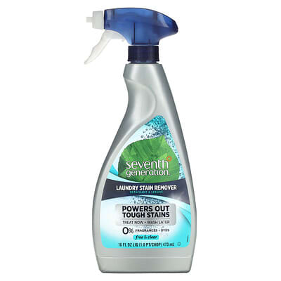 Laundry Stain Remover - Free & Clear by Seventh GENERATION - Non-toxic Laundry product rated SLOW by Million Marker, free from BPA, phthalates, and parabens