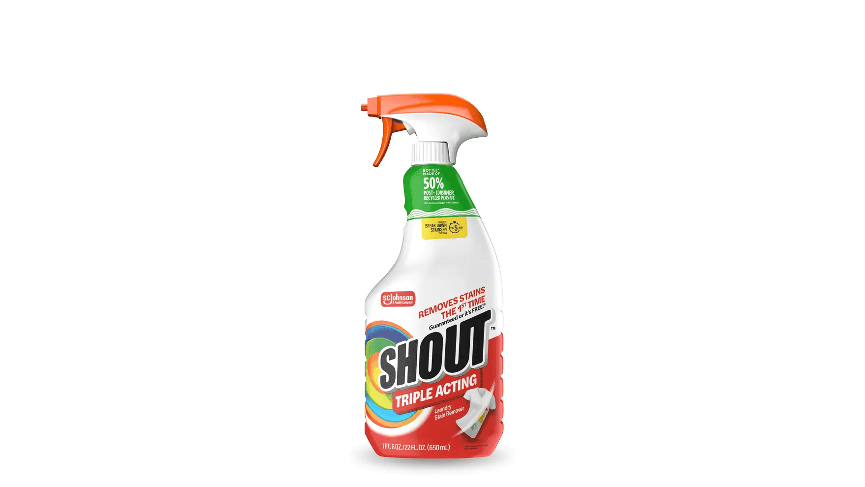 Triple-Acting Stain Remover Spray by SHOUT - Non-toxic, STOP rated product free from harmful chemicals