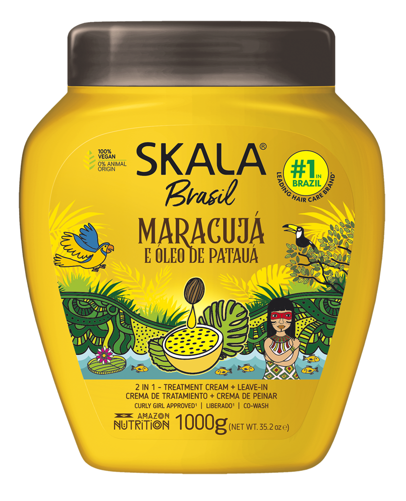 Maracujá e Óleo de Patauá Hair Treatment Cream by SKALA Brasil - Non-toxic Hair Styling + Treatment product rated STOP by Million Marker, free from BPA, phthalates, and parabens
