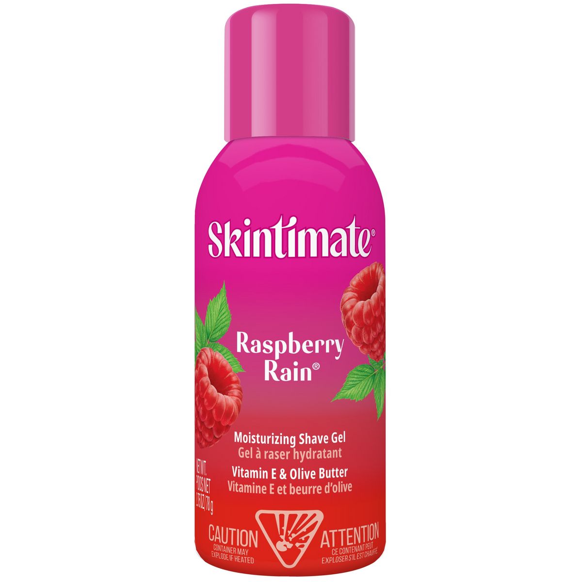 Moisturizing Shave Gel - Raspberry Rain by Skintimate - Non-toxic, STOP rated product free from harmful chemicals