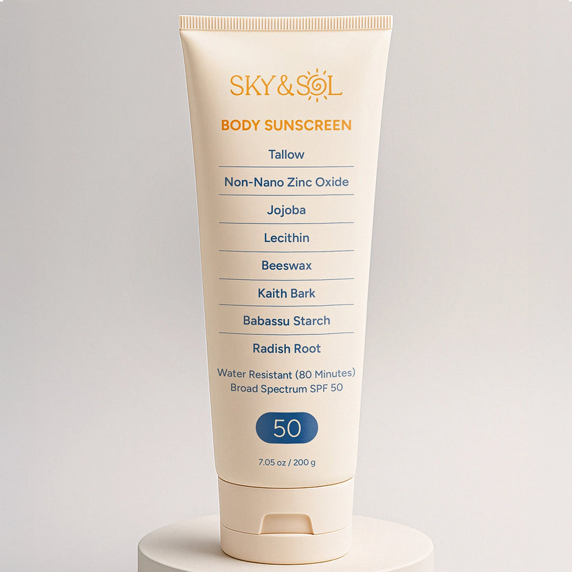 Body Sunscreen Broad Spectrum SPF 50 by SKY & SOL - Non-toxic, SLOW rated product free from harmful chemicals