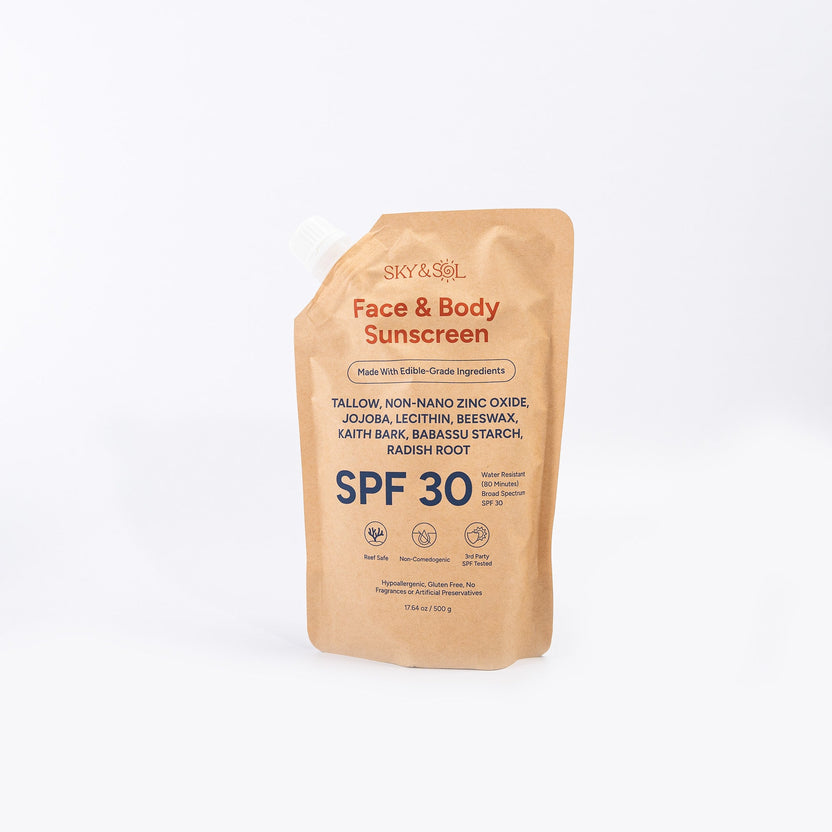 Face & Body Sunscreen SPF 30 by SKY & SOL - Non-toxic, GO rated product free from harmful chemicals