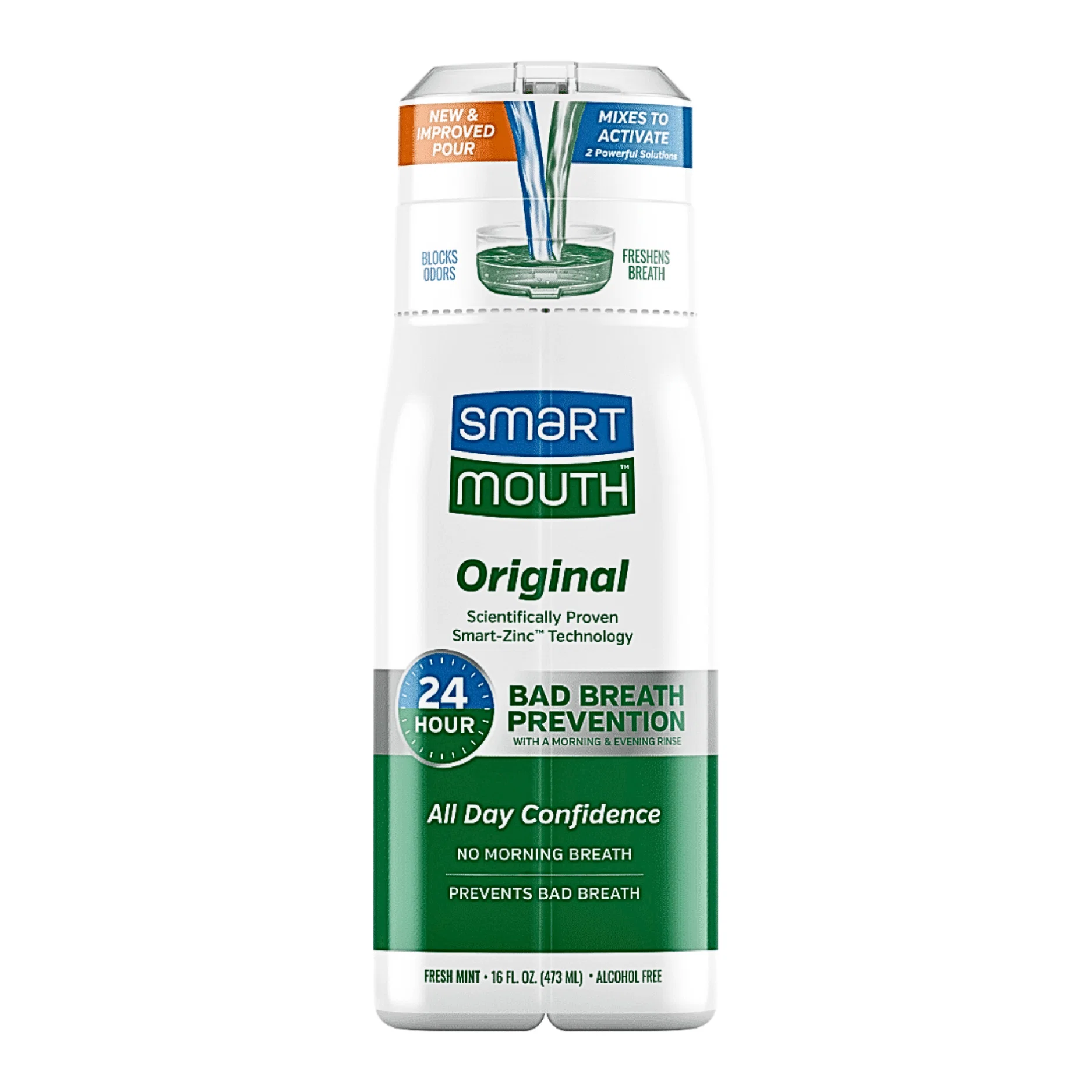 Original Activated Mouthwash - Fresh Mint by smartmouth - Non-toxic Oral Care product rated STOP by Million Marker, free from BPA, phthalates, and parabens