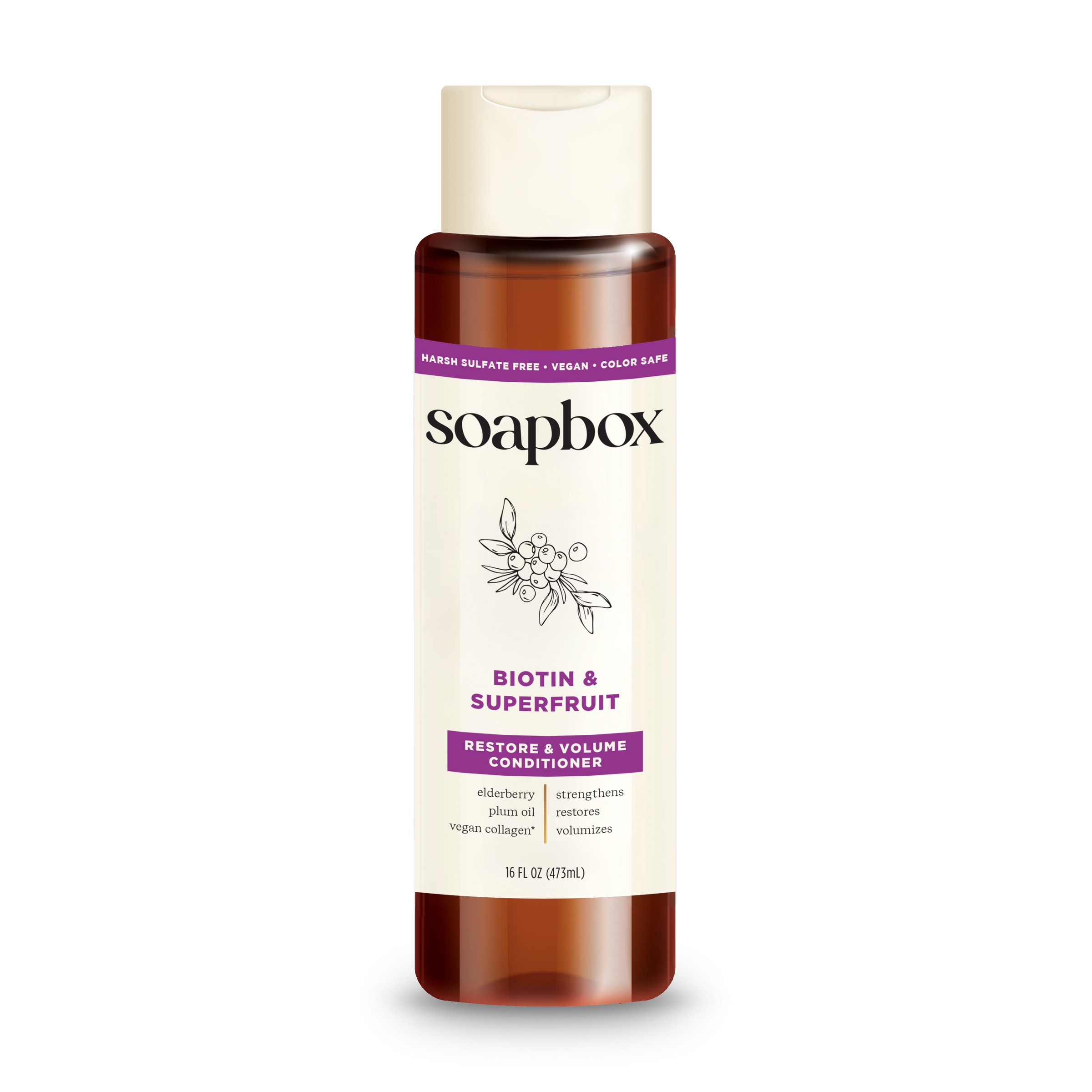 Biotin & Superfruit Volumizing Conditioner by soapbox - Non-toxic Shampoos + Conditioners product rated STOP by Million Marker, free from BPA, phthalates, and parabens