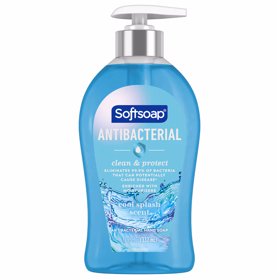 Antibacterial Clean & Protect Hand Soap - Cool Splash by Softsoap - Non-toxic, STOP rated product free from harmful chemicals