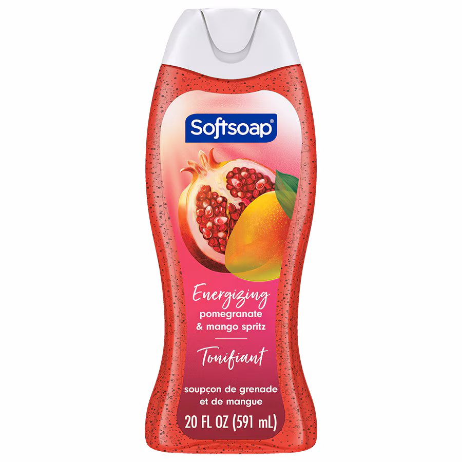Body Wash - Energizing Pomegranate & Mango Spritz by Softsoap - Non-toxic, STOP rated product free from harmful chemicals