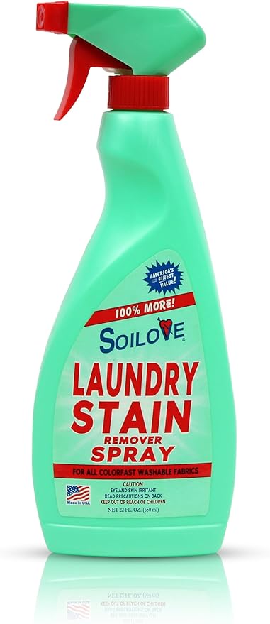 Laundry Stain Remover Spray by SOILOVE - Non-toxic Laundry product rated STOP by Million Marker, free from BPA, phthalates, and parabens