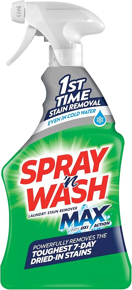 Max With Oxi Action Laundry Stain Remover by SPRAY 'N WASH - Non-toxic, STOP rated product free from harmful chemicals