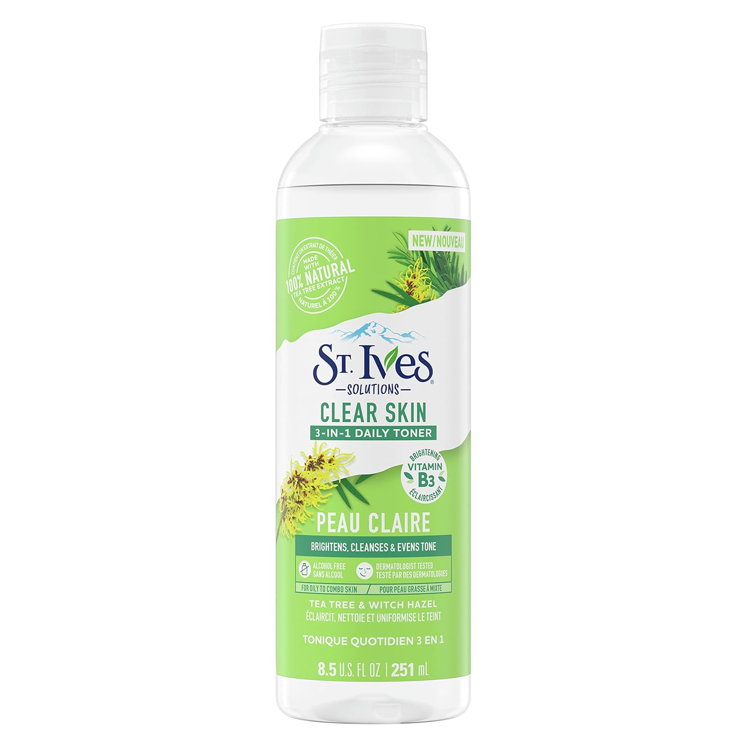 Clear Skin 3-in-1 Daily Toner by ST. Ives - Non-toxic, STOP rated product free from harmful chemicals