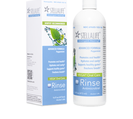 Vega Oral Care Antimicrobial Rinse - Peppermint by STELLALIFE - Non-toxic Oral Care product rated SLOW by Million Marker, free from BPA, phthalates, and parabens