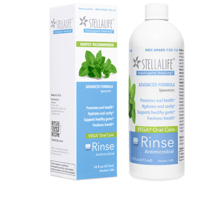 Vega Oral Care Antimicrobial Rinse - Spearmint by STELLALIFE - Non-toxic, SLOW rated product free from harmful chemicals