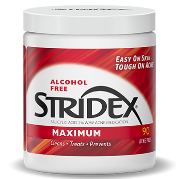 Alcohol Free Maximum Acne Cleansing Pads by STRIDEX - Non-toxic Facial Care product rated STOP by Million Marker, free from BPA, phthalates, and parabens