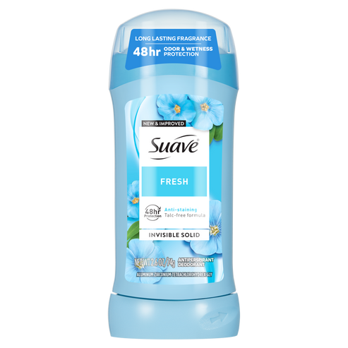 Invisible Solid Antiperspirant Deodorant – Fresh by Suave - Non-toxic Deodorants product rated STOP by Million Marker, free from BPA, phthalates, and parabens