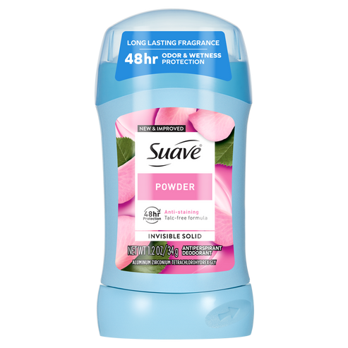 Invisible Solid Antiperspirant Deodorant Stick - Powder by Suave - Non-toxic Deodorants product rated STOP by Million Marker, free from BPA, phthalates, and parabens