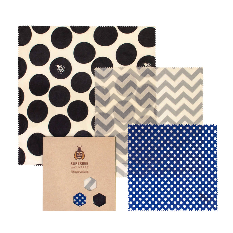 Beeswax Wrap Beeginner Set by SUPERBEE - Non-toxic, GO rated product free from harmful chemicals