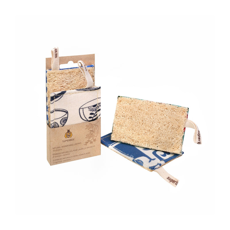 Kitchen Loofah Dish Sponge by SUPERBEE - Non-toxic, GO rated product free from harmful chemicals