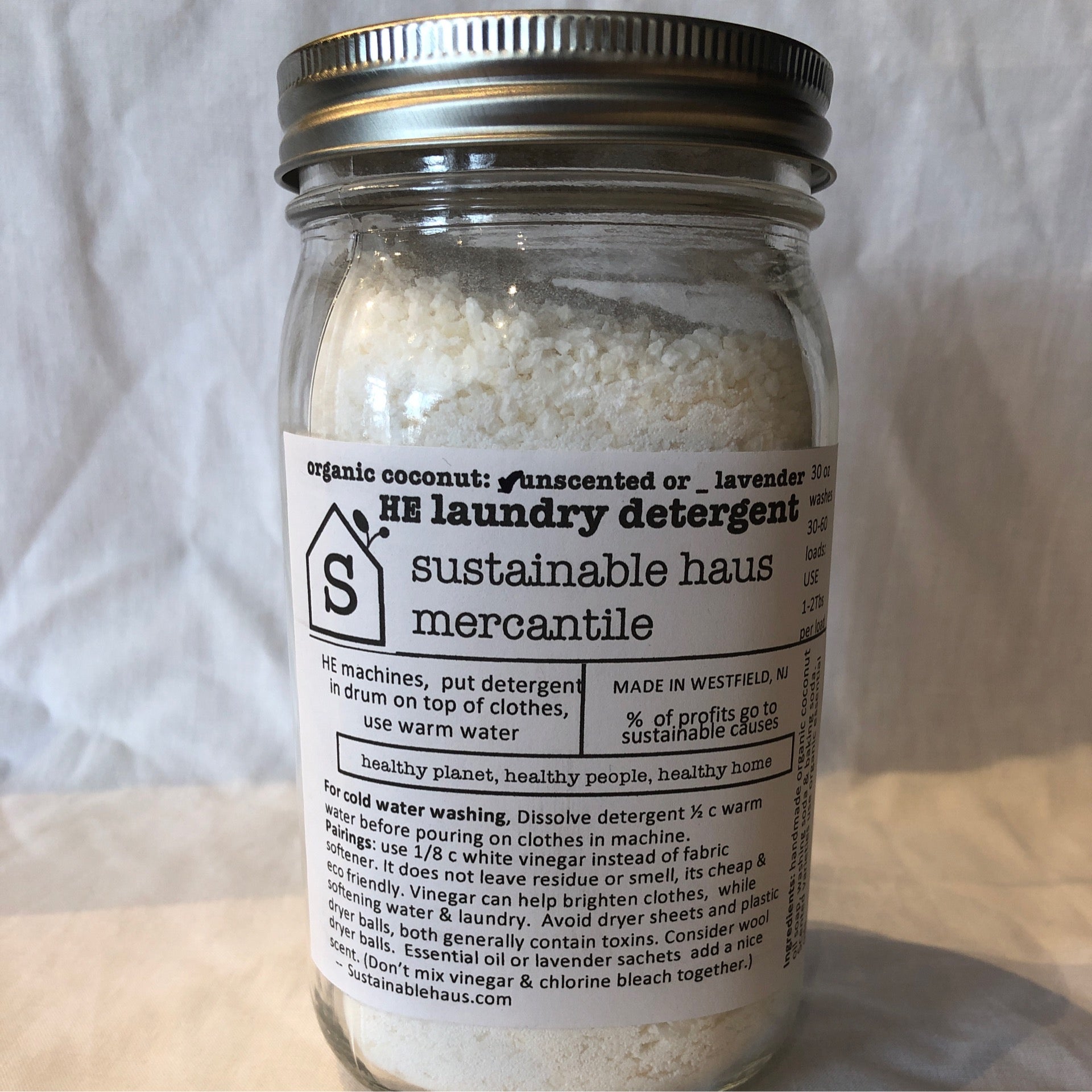 Laundry Detergent by sustainable haus mercantile - Non-toxic Laundry product rated GO by Million Marker, free from BPA, phthalates, and parabens