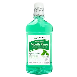 Antiseptic Mouth Rinse - Spring Mint by swan - Non-toxic Oral Care product rated STOP by Million Marker, free from BPA, phthalates, and parabens