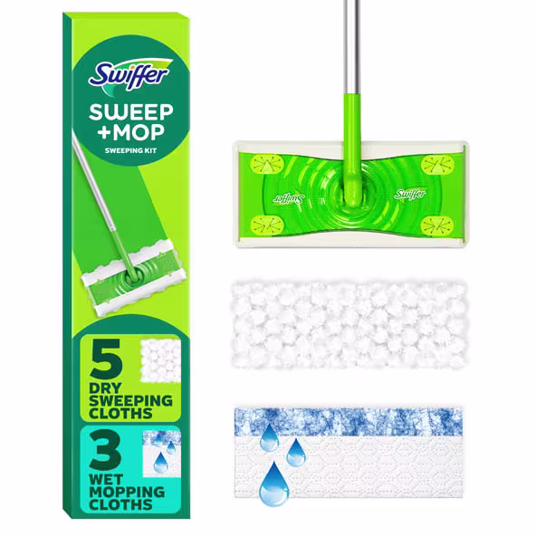 Sweeper 2-in-1 Dry + Wet Multi-Surface Starter Kit by Swiffer - Non-toxic, STOP rated product free from harmful chemicals