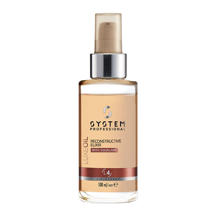 LuxeOil Reconstructive Elixir by SYSTEM PROFESSIONAL - Non-toxic Hair Styling + Treatment product rated STOP by Million Marker, free from BPA, phthalates, and parabens