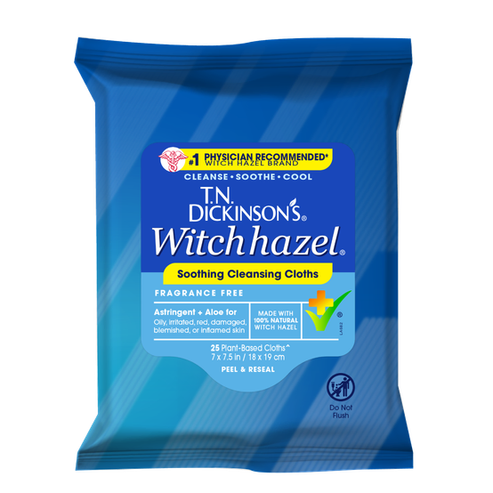 Witch Hazel Soothing Cleansing Cloths by T.N. DICKINSON'S - Non-toxic Facial Care product rated SLOW by Million Marker, free from BPA, phthalates, and parabens