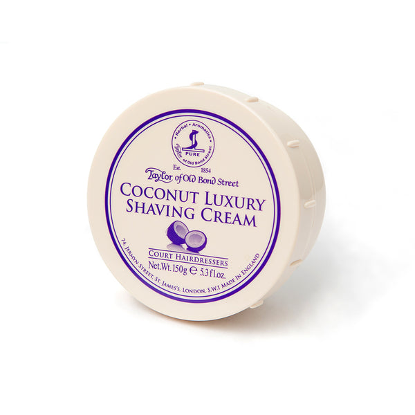 Coconut Luxury Shaving Cream by Taylor of Old Bond Street - Non-toxic Shaving product rated STOP by Million Marker, free from BPA, phthalates, and parabens