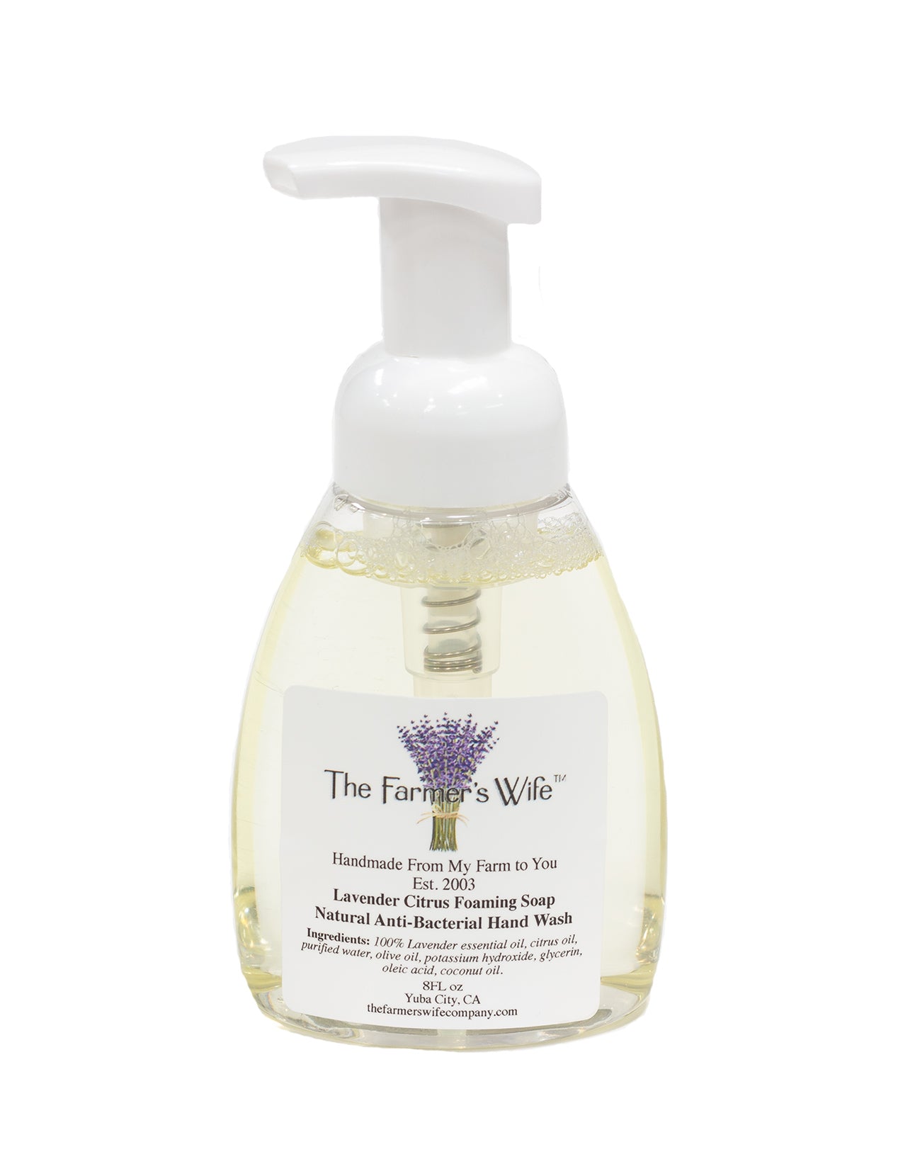 Foaming Soap Natural Anti-Bacterial Hand Wash – Lavender Citrus by The Farmer's Wife - Non-toxic Soaps + Body Washes product rated SLOW by Million Marker, free from BPA, phthalates, and parabens