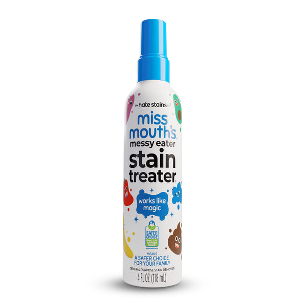 Miss Mouth's Messy Eater Stain Treater by the hate stains co. - Non-toxic Laundry product rated SLOW by Million Marker, free from BPA, phthalates, and parabens