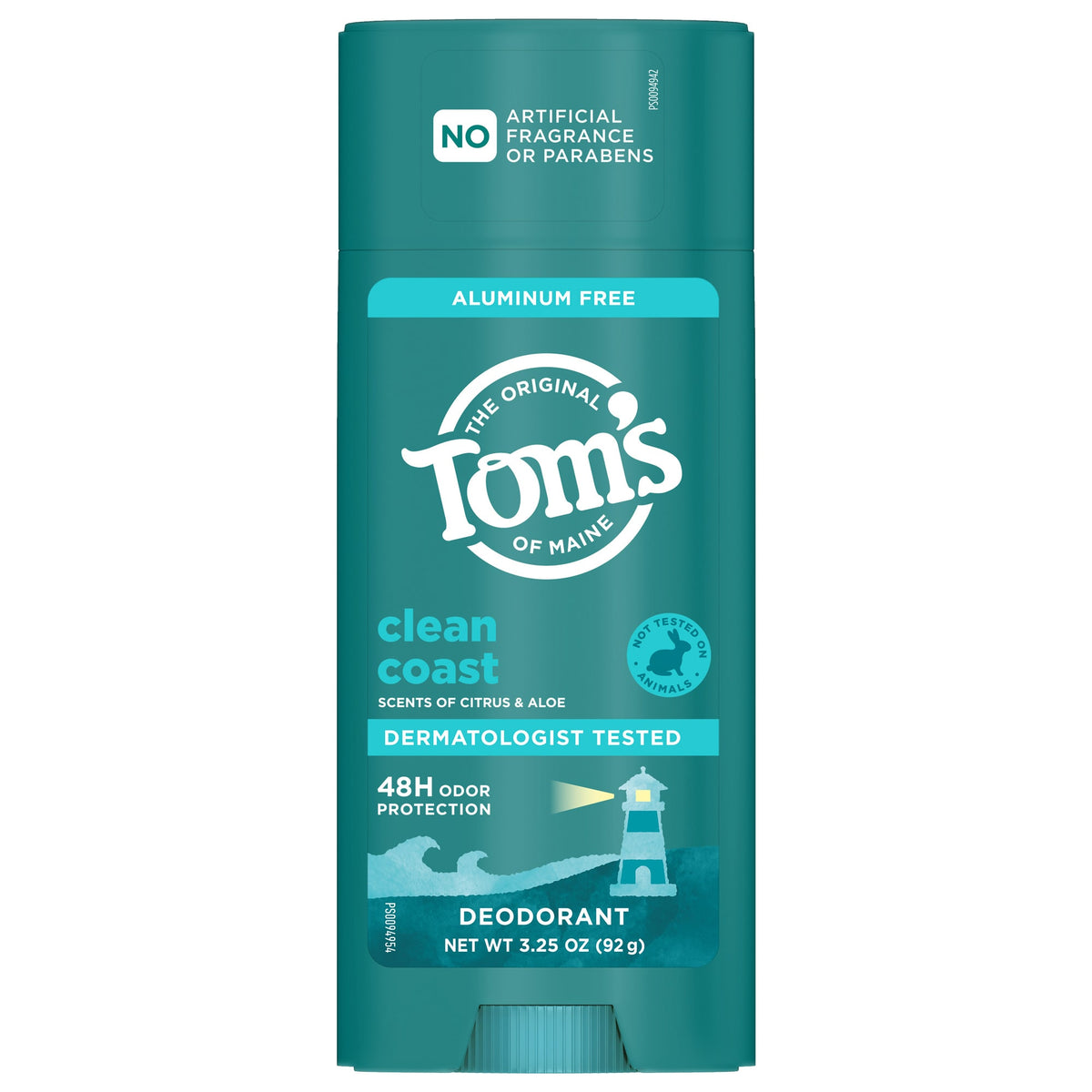 Aluminum Free Deodorant - Clean Coast by THE ORIGINAL Tom's OF MAINE - Non-toxic Deodorants product rated SLOW by Million Marker, free from BPA, phthalates, and parabens