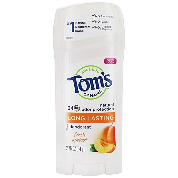 Aluminum Free Deodorant – Fresh Apricot by THE ORIGINAL Tom's OF MAINE - Non-toxic, SLOW rated product free from harmful chemicals